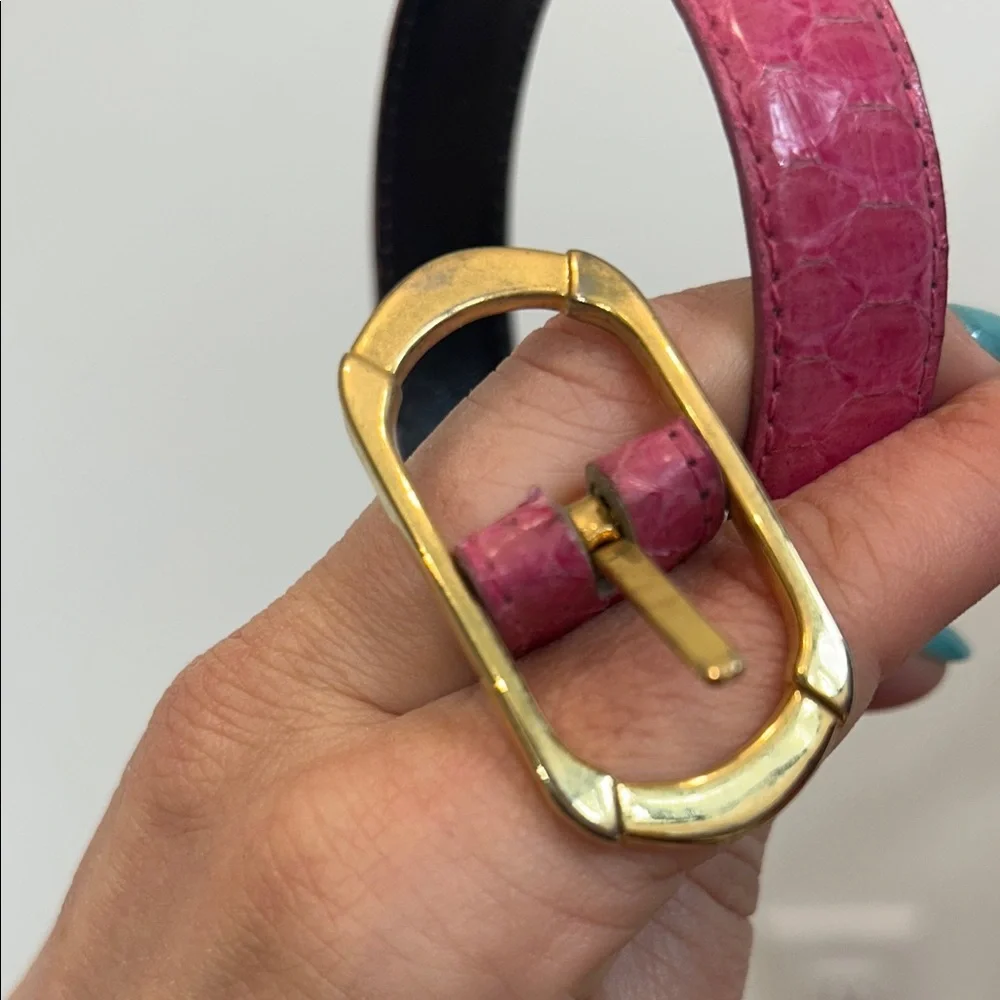 Vintage Milor Genuine Snake Pink Slim Belt Women’s medium large